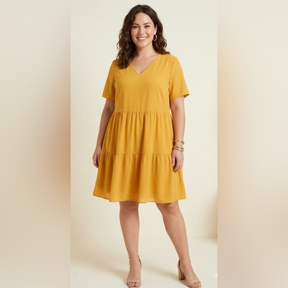 orange-yellow babydoll dress! - Picture 1 of 2